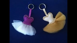 How to make  Ballerina  Dress  key  Ring  out of  Felt  DIY  Craft [upl. by Nairrad]