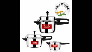 Stainless steel 235 L Butterfly Pressure Cookers Induction amp Gas Compatiblecookerpressurecooker [upl. by Lerud]