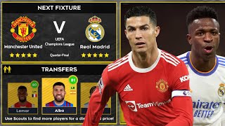 DLS 22  Manchester United vs Real Madrid  UCL  Dream League Soccer 2022 Gameplay [upl. by Nibur125]