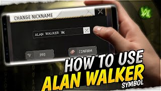 How To Use Alan Walker Symbol In Free Fire  Best Unique Symbol For Free Fire Name [upl. by Nylhsa]