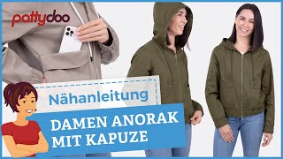 Lässige Anorakjacke für den Übergang nähen 🤩 Kapuze Reißverschluss amp Taschen mit quotGeheimfachquot [upl. by Ruby]