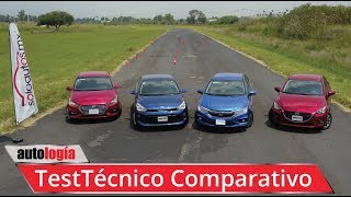 Sedanes Subcompactos  TestTécnico Comparativo [upl. by Acirred]