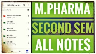 Mpharma second semester all notes with previous question paper  MPHARM [upl. by Vashtee]