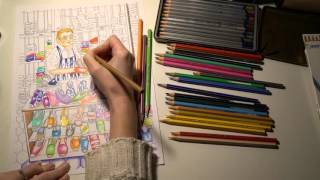 ASMR Part 2 Relaxing with Giotto Stilnovo Colour Pencils  No Talk  LITTLE WATERMELON [upl. by Irehs940]