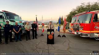 Live Cal Fire officials provide an update on the Bridge Fire burning in the Angeles National Forest [upl. by Leagiba]