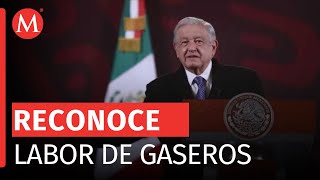 AMLO agradece a los gaseros al destacar la creación de Gas Bienestar en 2021 [upl. by Naquin782]