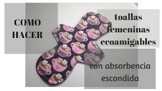 TUTORIAL Como hacer toallas reusables técnica HIDDEN COREabsorbencia escondida [upl. by Paterson90]