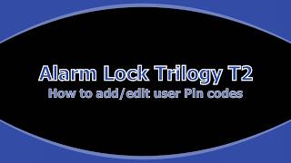 Addingchanging a User Pin in a Trilogy T2 lock [upl. by Angelita]