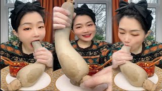 Eating Large Blood Sausage  Big Bites ASMR Eating  Mukbang [upl. by Nosydam408]