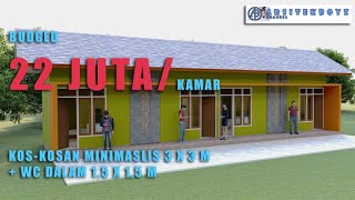 DESAIN KOS KOSAN MINIMALIS 3X3 M DENGAN BUDGED 22 JUTA IDR [upl. by Marduk]