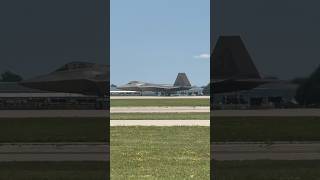 F22 Raptor taxiing aviation oshkosh flying spotter pilot [upl. by Eeznyl]