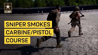 Watch this sniper from the 75th Ranger Regiment absolutely smoke the CarbinePistol course [upl. by Ybrik814]