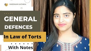 GENERAL DEFENCES IN TORTS Sheenam Kataria Law [upl. by Whorton]