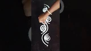 Simple🌺Side Design for Beginnersshorts ytshorts trending youtubeshorts rangoli dailyrangoli [upl. by Ecyob52]