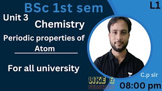 L1 ll BSc 1st semester ll chemistry unit 3 ll llEffective nuclear charge ll akashmathshub cp s [upl. by Motteo837]