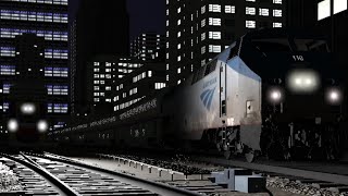 Trainz Simulator 3 Late Night Railfanning Amtrak and LA Metro Rail Trains in Los Angeles [upl. by Elberfeld]