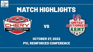 Chery Tiggo Crossovers vs UAIArmy Match Highlights PVL Reinforced Conference 2022 [upl. by Ennalyrehc]