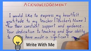 Acknowledgement  How to write Acknowledgement  School Project File  Acknowledgement for File [upl. by Ellenehc]