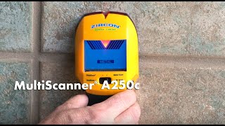 Zircon MultiScanner A250c Wall Scanner use to Find Studs Metal amp Live AC Electricity [upl. by Eimilb]