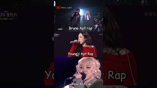 Who Rap it better 🤔 bruno or rosè or youngji ytshorts fypviralシ apt rap rosesarerosie [upl. by Luis]