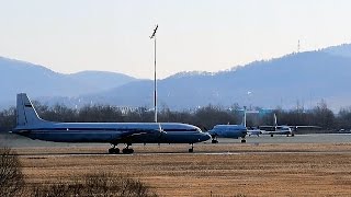 Take Off Aircraft IL18D Russian Navy Knevichi Air Base Взлет Ил18Д ВМФ России Кневичи Владивосток [upl. by Irotal]