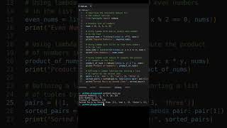 How to Use Python Lambdas with map filter sort and reduce [upl. by Gamaliel]