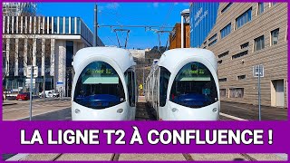 LYON Le tramway T2 à Confluence [upl. by Anyotal777]