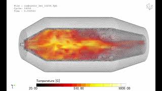 combustion chamber combustor simulation using Cradle CFD Hexagon with DDES [upl. by Casteel]