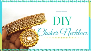 DIY Choker Necklace easy Step by step Video By Maya kalista  Handmade Choker Necklace at home [upl. by Enawtna]