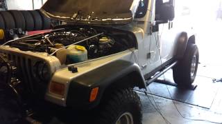 Supercharged 2005 40L Jeep dyno [upl. by Adnert]