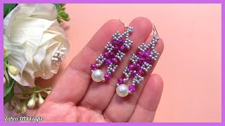 How to Make Beaded Earrings  Easy Beading Tutorial  Beads Jewellery [upl. by Anahsek]