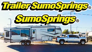 Trailer SumoSprings TSS10747 Install on Alliance Avenue 5th Wheel RV Pulled by a GMC Sierra [upl. by Akiemehs]