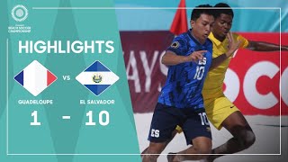 Guadeloupe 110 El Salvador  Concacaf Beach Soccer Championship [upl. by Yssak]