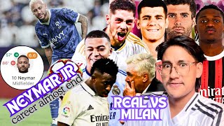 Neymar jr again injured 💔🥲 REAL MADRID VS AC MILAN MATCHE PREVIEW ucl football realmadrid milan [upl. by Aikan664]