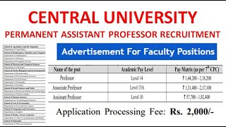 Permanent Assistant Professor Recruitment Vacancies in Govt College with UGC Pay  Rs 182400 pm [upl. by Leik261]