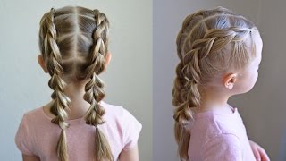 Pull Through Braid Pigtails  Qs Hairdos [upl. by Publea369]