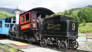 Mount Washington Cog Railway Waumbek Arrives Base Station June 15 2022 [upl. by Neersin]