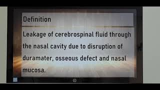 CSF rhinorrhea Part I English Patient teaching programme [upl. by Tiler]