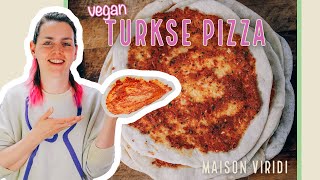 Zelf VEGAN TURKSE PIZZA of LAHMACUN bakken Met een HUISGEMAAKTE BODEM en TOPPING [upl. by Milton]