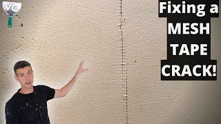 Drywall Repair Fixing a classic MESH TAPE CRACK [upl. by Einatirb141]