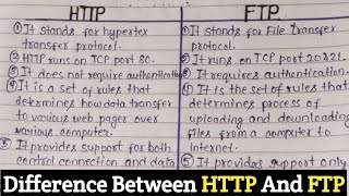 HTTP Vs FTP  Difference Between HTTP And FTP  Working Of HTTP And FTP  Comparison Of HTTP And FTP [upl. by Suivart]