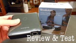 Brookstone HDMI Pocket Projector Review  Test  Unboxing [upl. by Cami845]