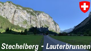 Switzerland Driving Stechelberg to Lauterbrunnen [upl. by Anidene]