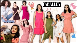 Faballey Try On Haul  Modest dresses tops joggers Faballey Dress haul  Anshika Soni tryonhaul [upl. by Relyt]