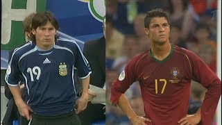 Asi fue el debut mundialista de Messi y Cristiano Ronaldo en Alemania 2006 [upl. by Naivat919]