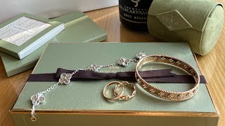 Unboxing Van Cleef amp Arpels Perlée Clovers Bracelet Rose Gold [upl. by Cristie]