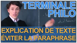 Lexplication de texte  éviter la paraphrase  Philosophie  Terminale  Les Bons Profs [upl. by Lhadnek]