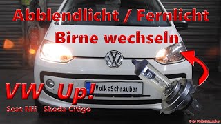 H4 Abblendlicht  Fernlicht Lampe beim VW Up erneuern Birne tauschen Seat Mii Skoda Citigo [upl. by Ahsinehs]