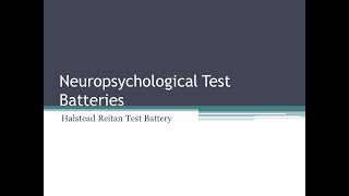 Halstead Reitan Neuropsychological test battery in UrduHindi [upl. by Aiym]