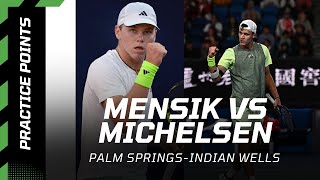 Jakub Mensik vs Alex Michelsen Indian Wells practice points 🌴 [upl. by Adim]